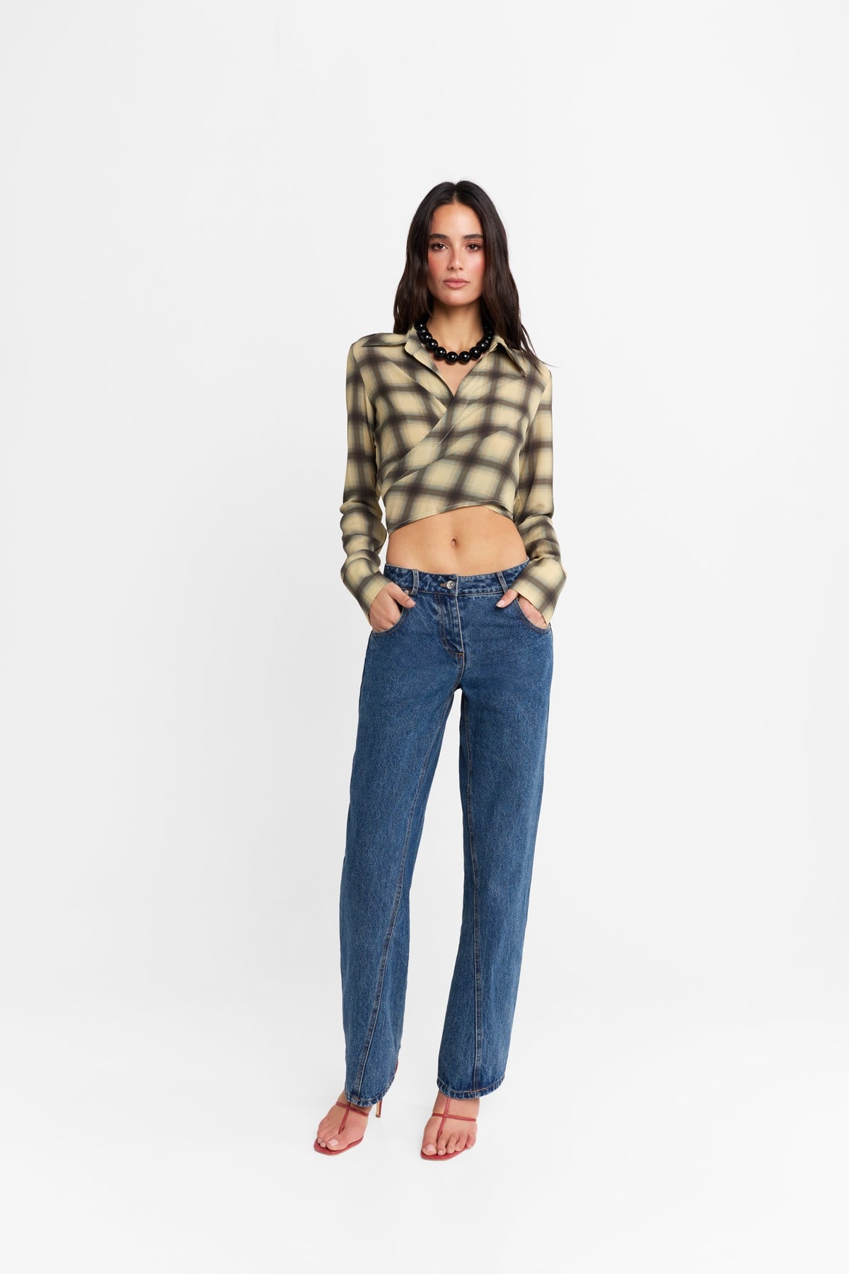 Eloise Wrap Shirt Check