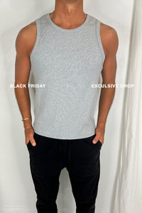 Declan Fitted Tank Grey