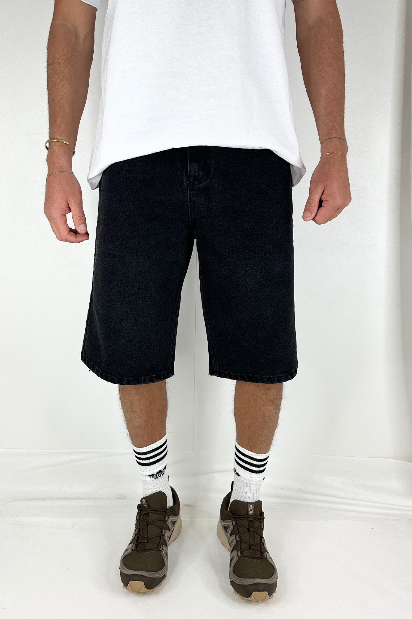 Flint Baggy Denim Jort Black