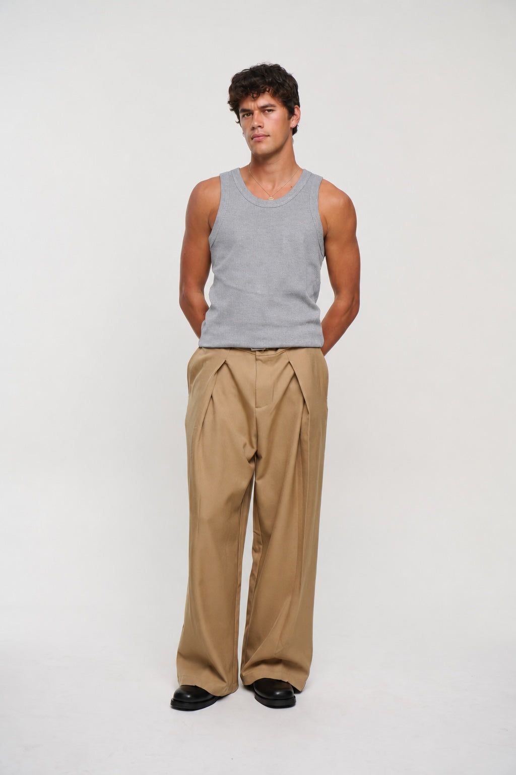 Mitchell Ribbed Tank Grey