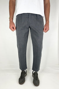 NTH Cropped Pleat Pant Grey Check