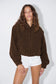 Clara Bomber Jacket in Chocolate Suedette
