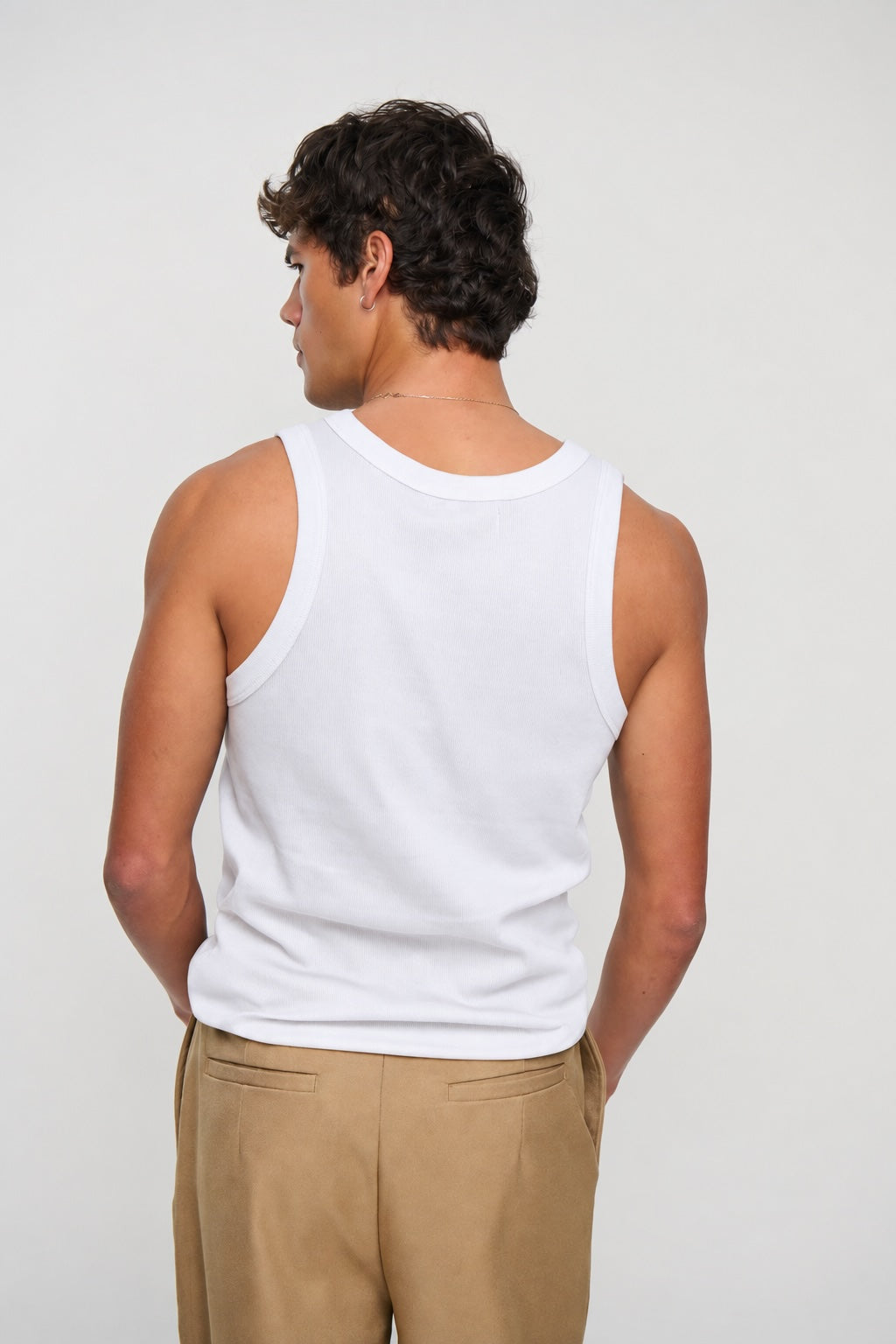 Mitchell Ribbed Tank White