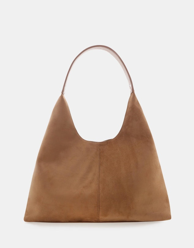 Tammy Shoulder Bag Dark Tan Suede