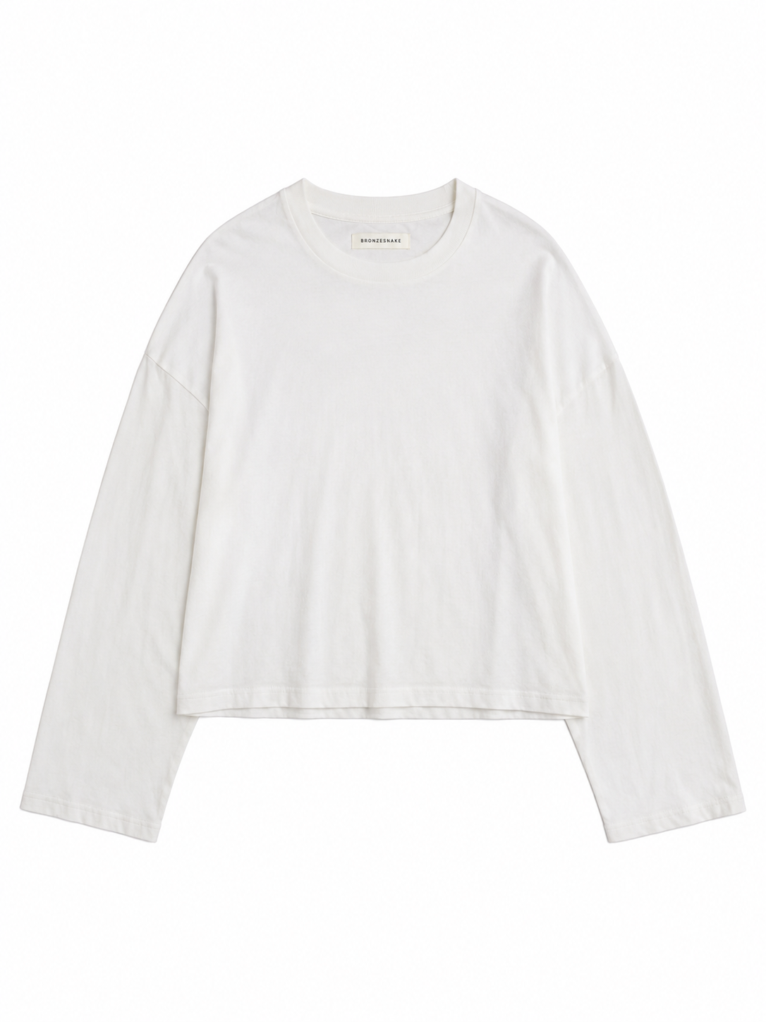 200G Cotton Loose Long Sleeve White