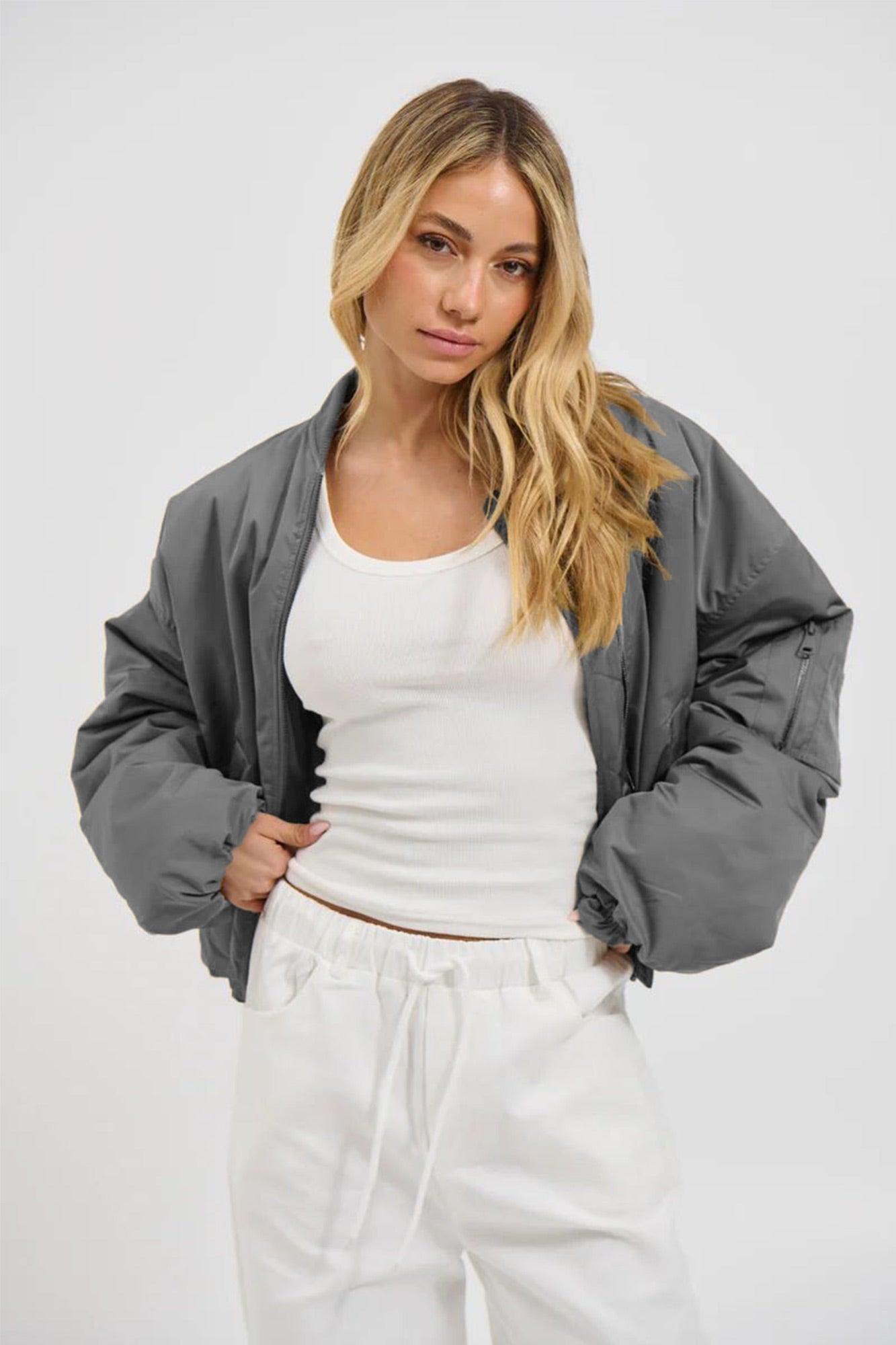 Dua Bomber Jacket Grey
