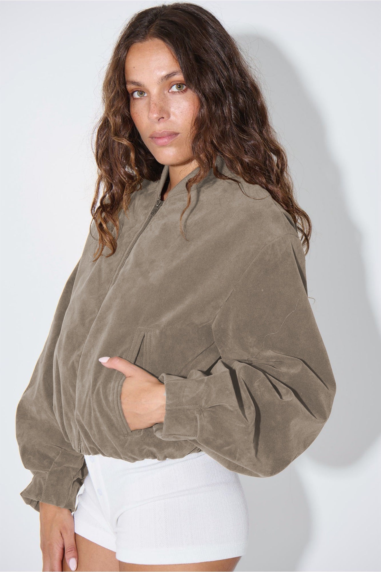 Clara Bomber Taupe