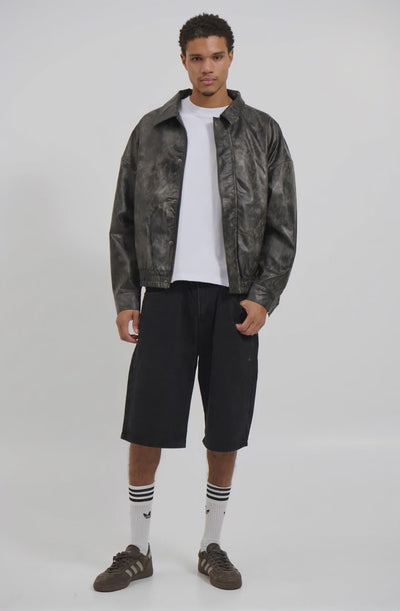 Bowie Bomber Washed Black - AI Generated