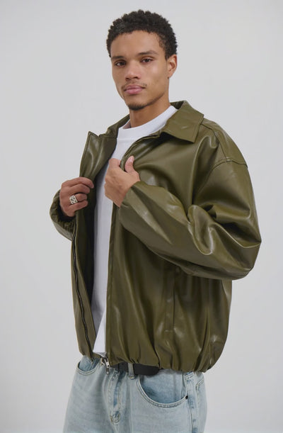 NTH Coated Bomber Jacket Army - AI Generated