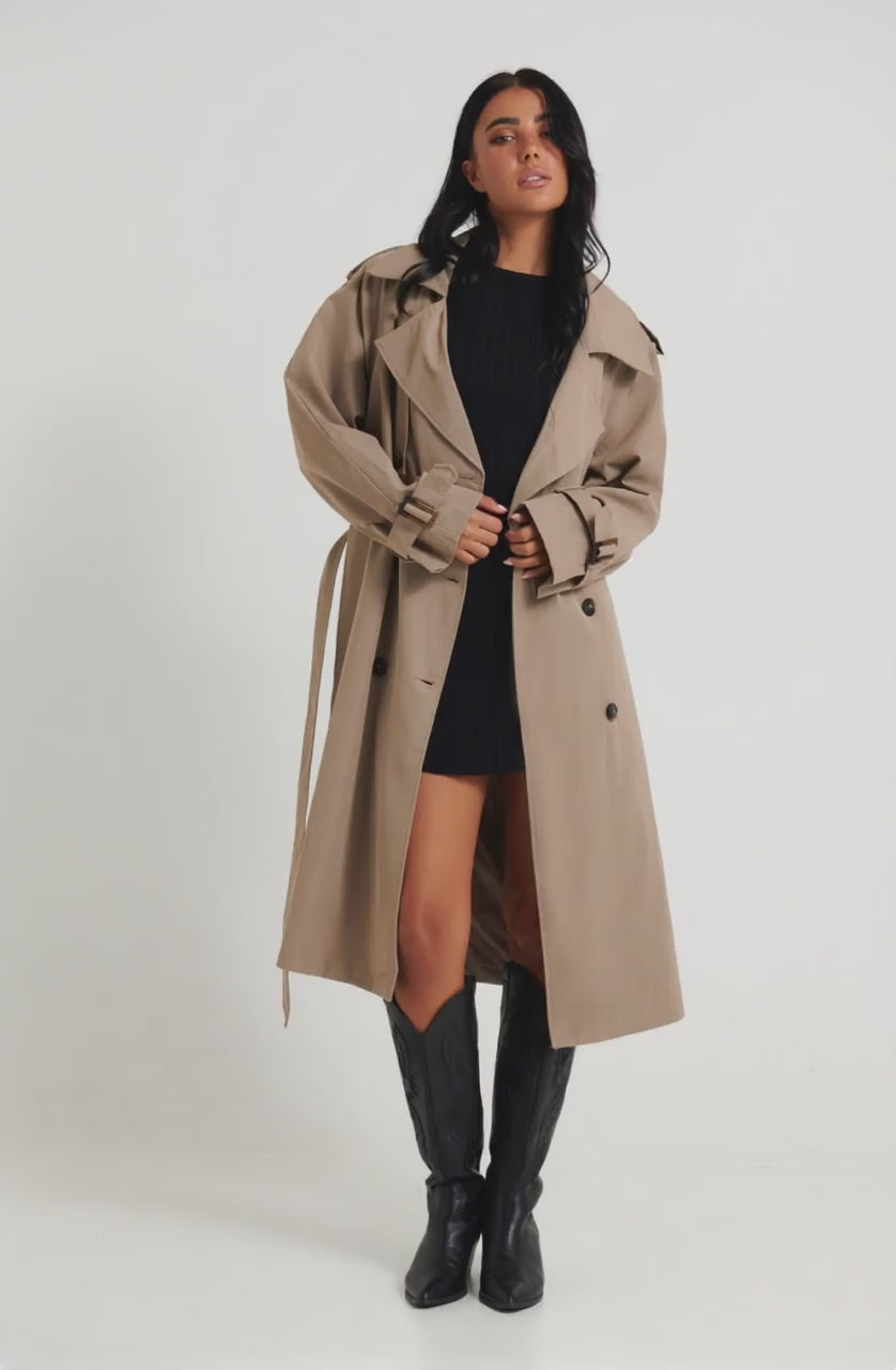 Lia Trench Mocha - AI Generated