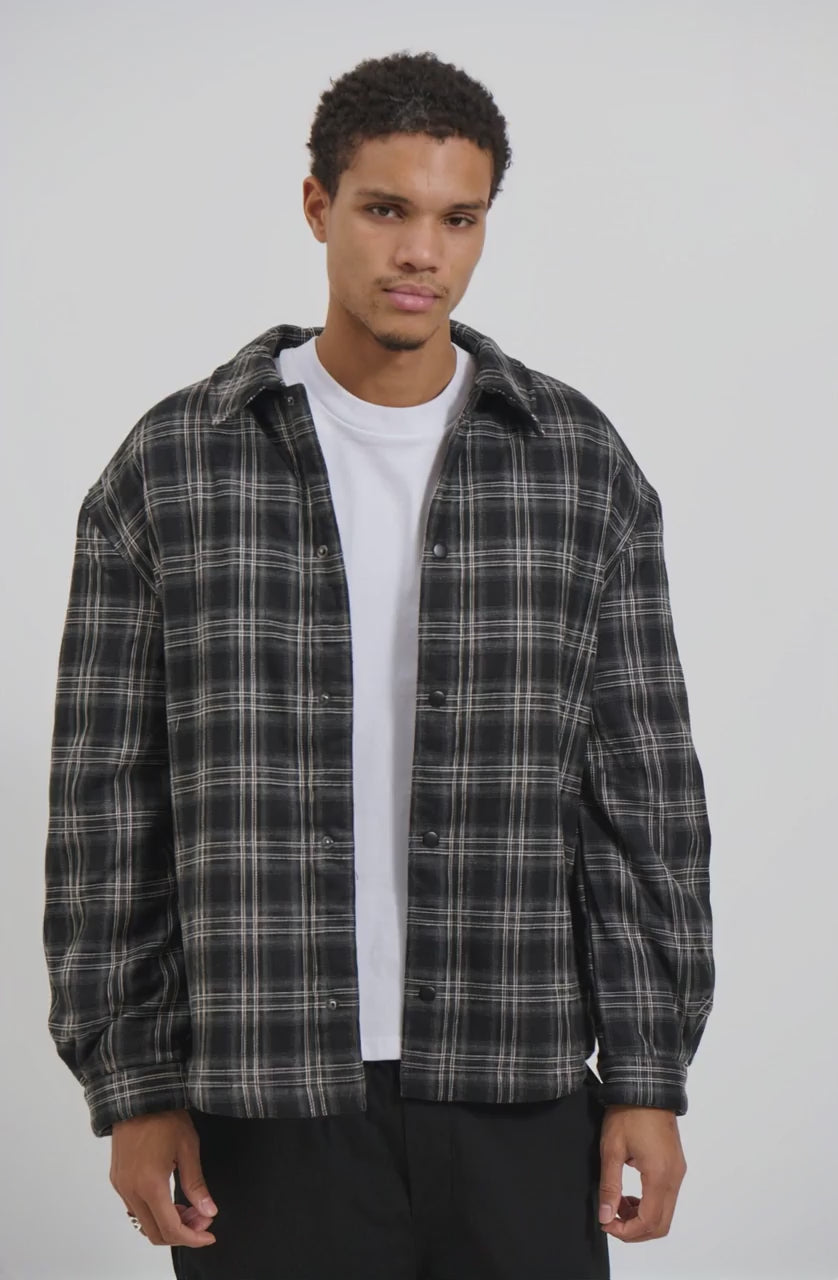 Check Trucker Jacket Black - AI Generated