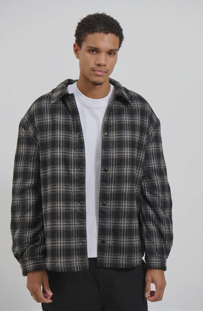 Check Trucker Jacket Black - AI Generated