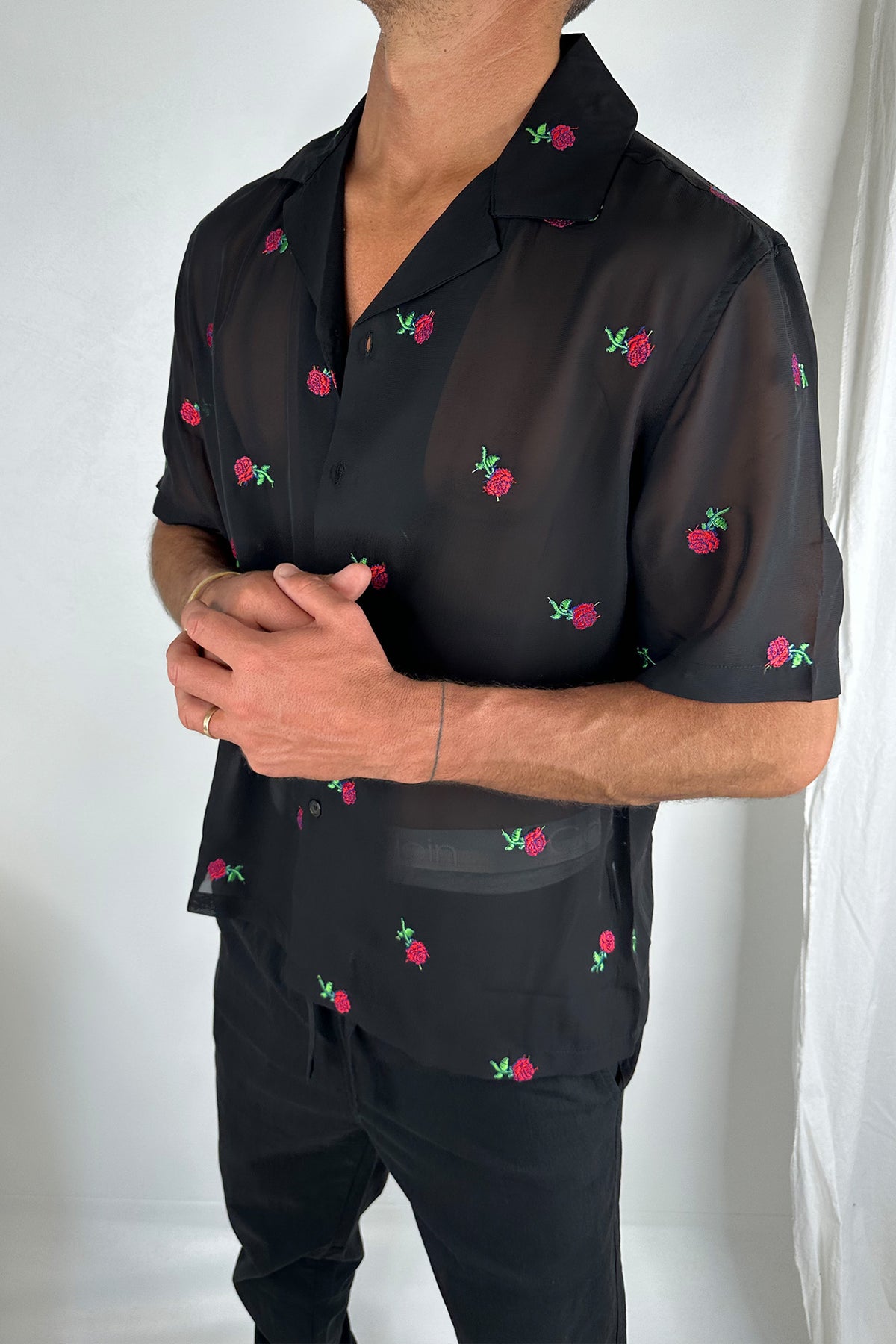 Felix Embroidery Shirt Black - FINAL SALE