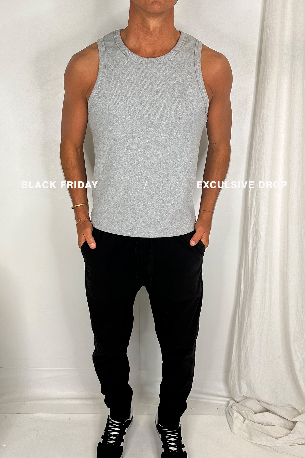 Declan Fitted Tank Grey