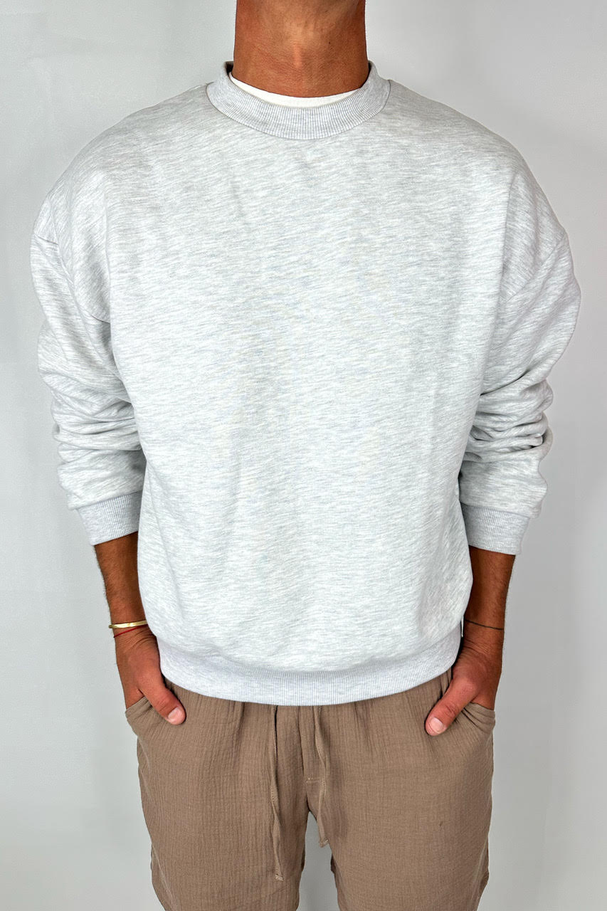 Francis Drop Sleeve Sweater Grey Marle