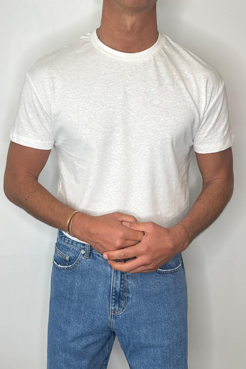 Fitted Linen Tee White