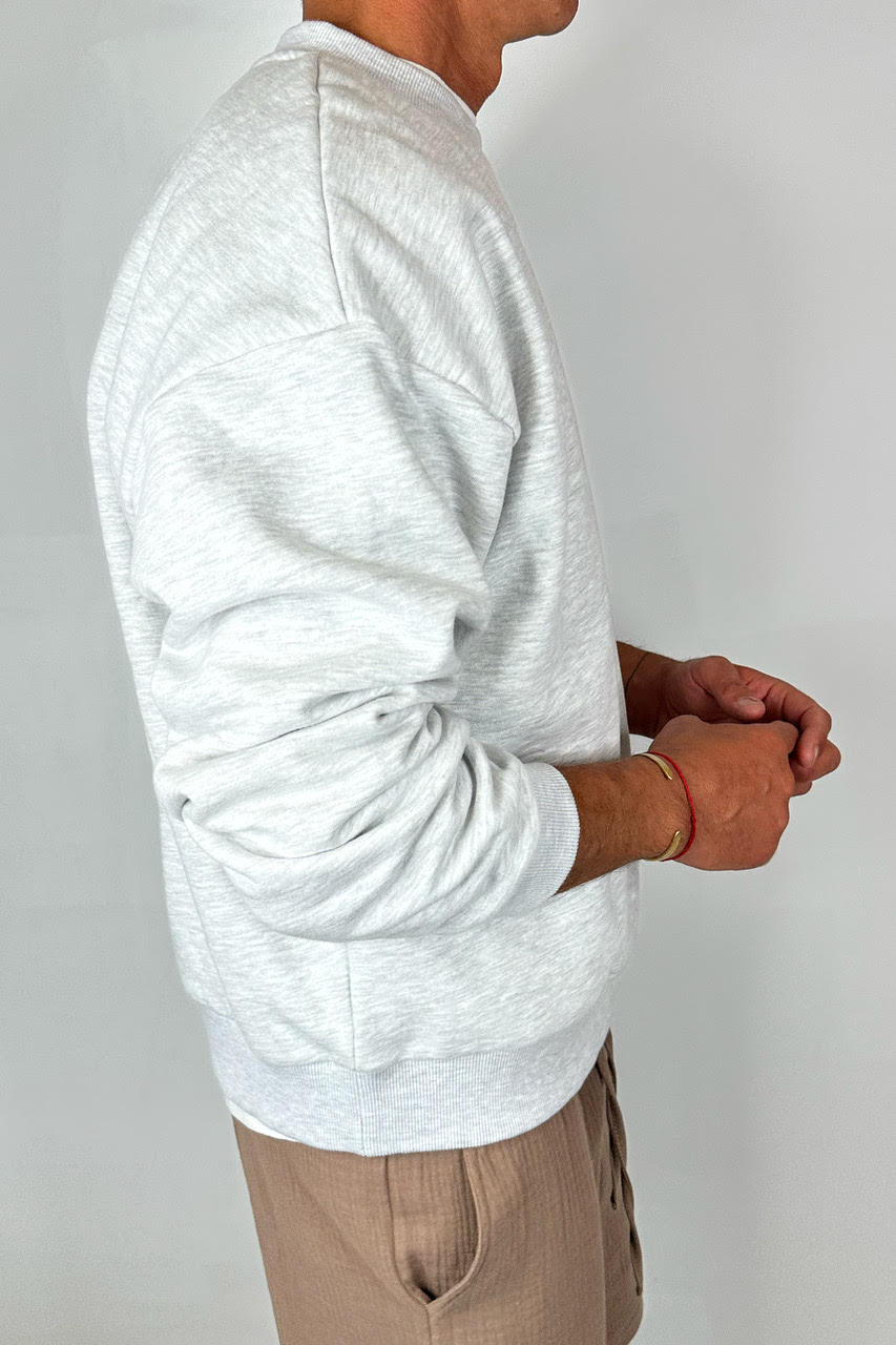 Francis Drop Sleeve Sweater Grey Marle