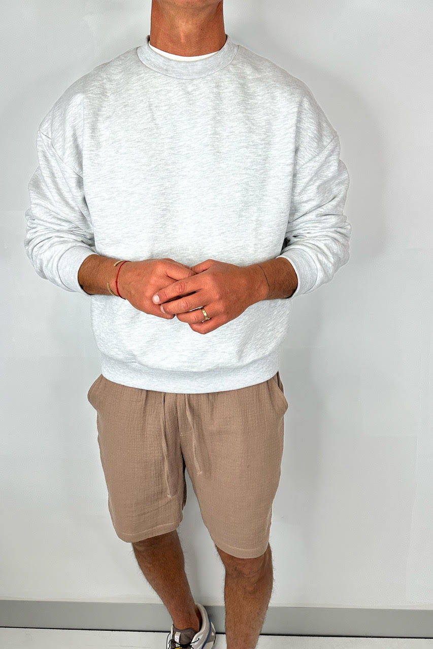 Francis Drop Sleeve Sweater Grey Marle