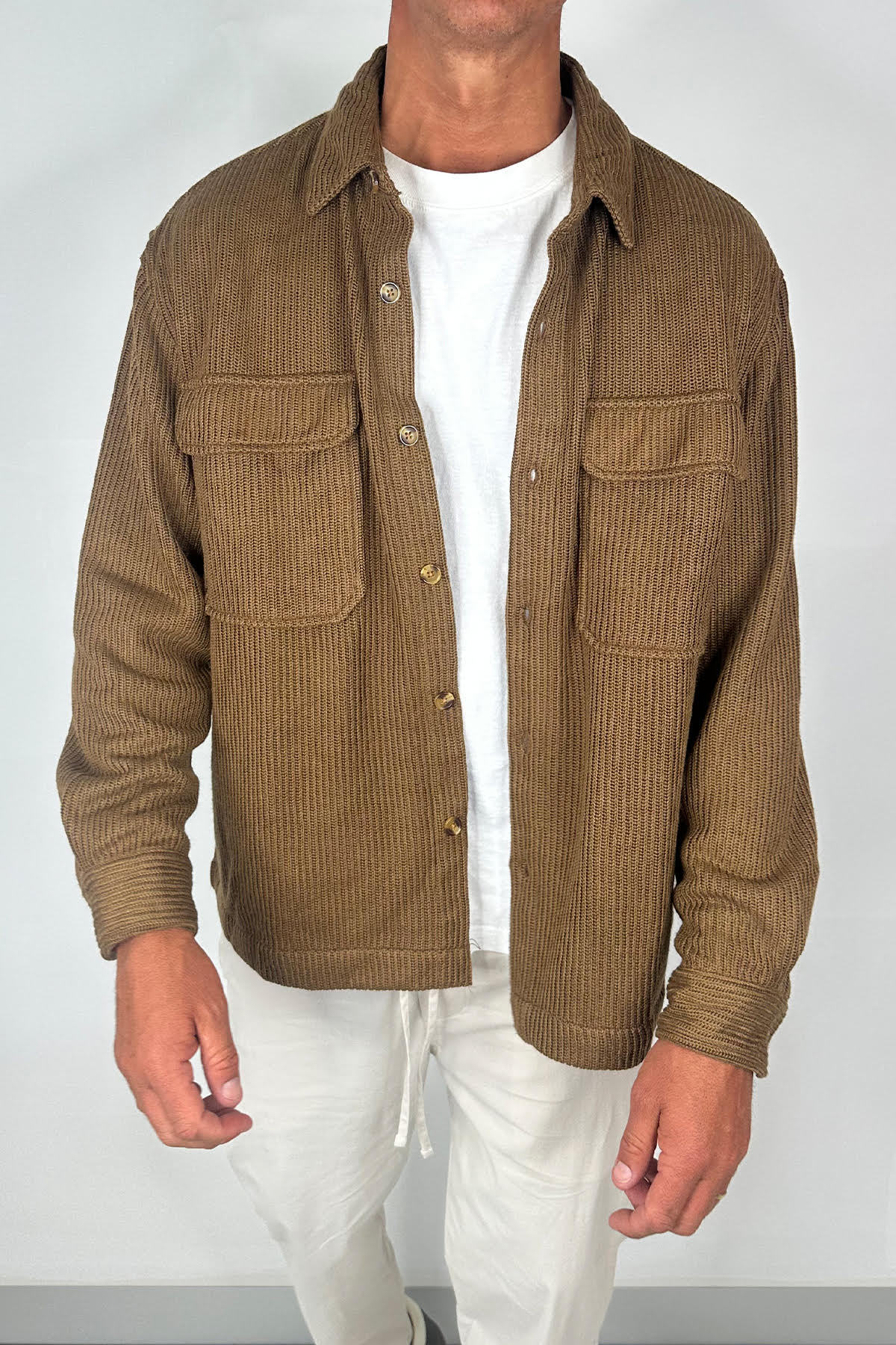 Dion Cord Overshirt Choc