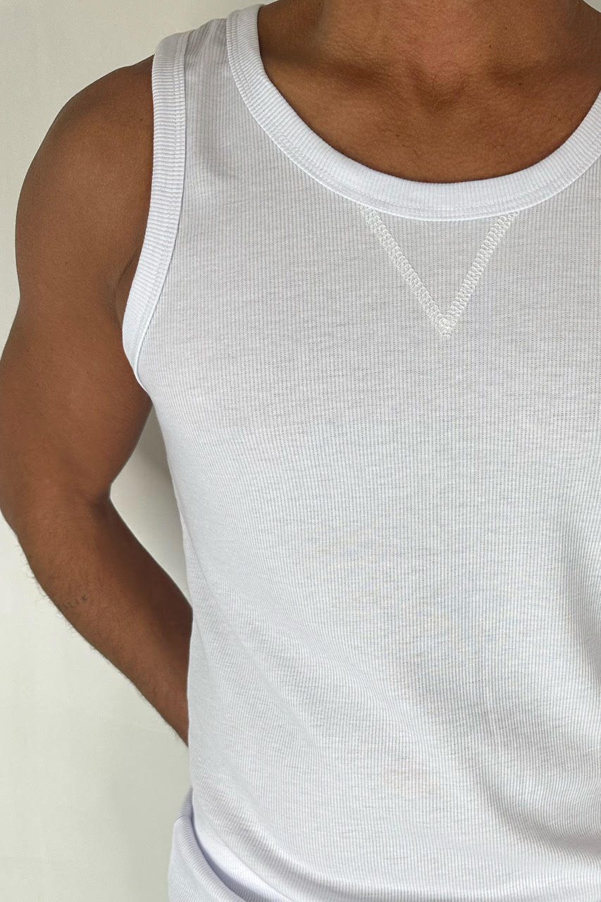Ruben Fitted Tank White