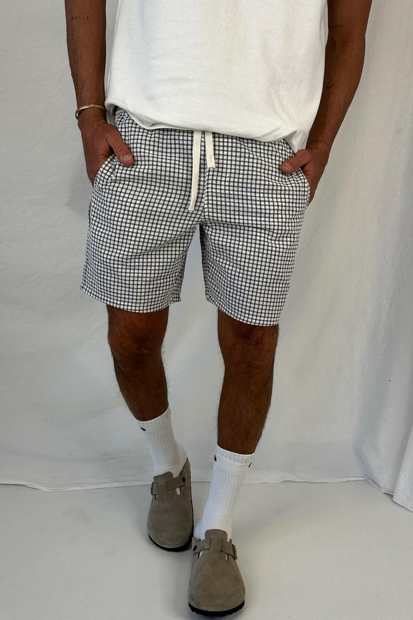 Plaid Casual Short Ivory