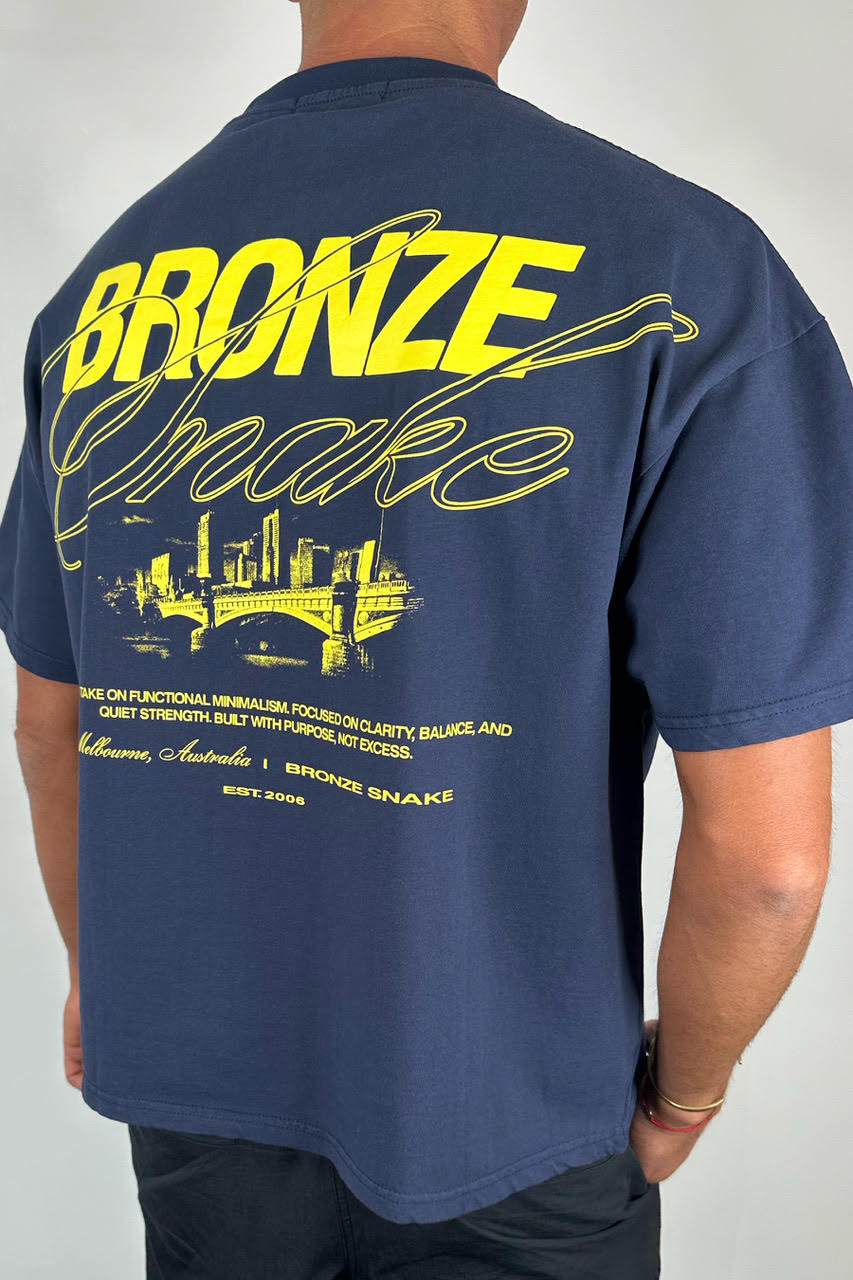 Bronze Snake Signature Tee Navy