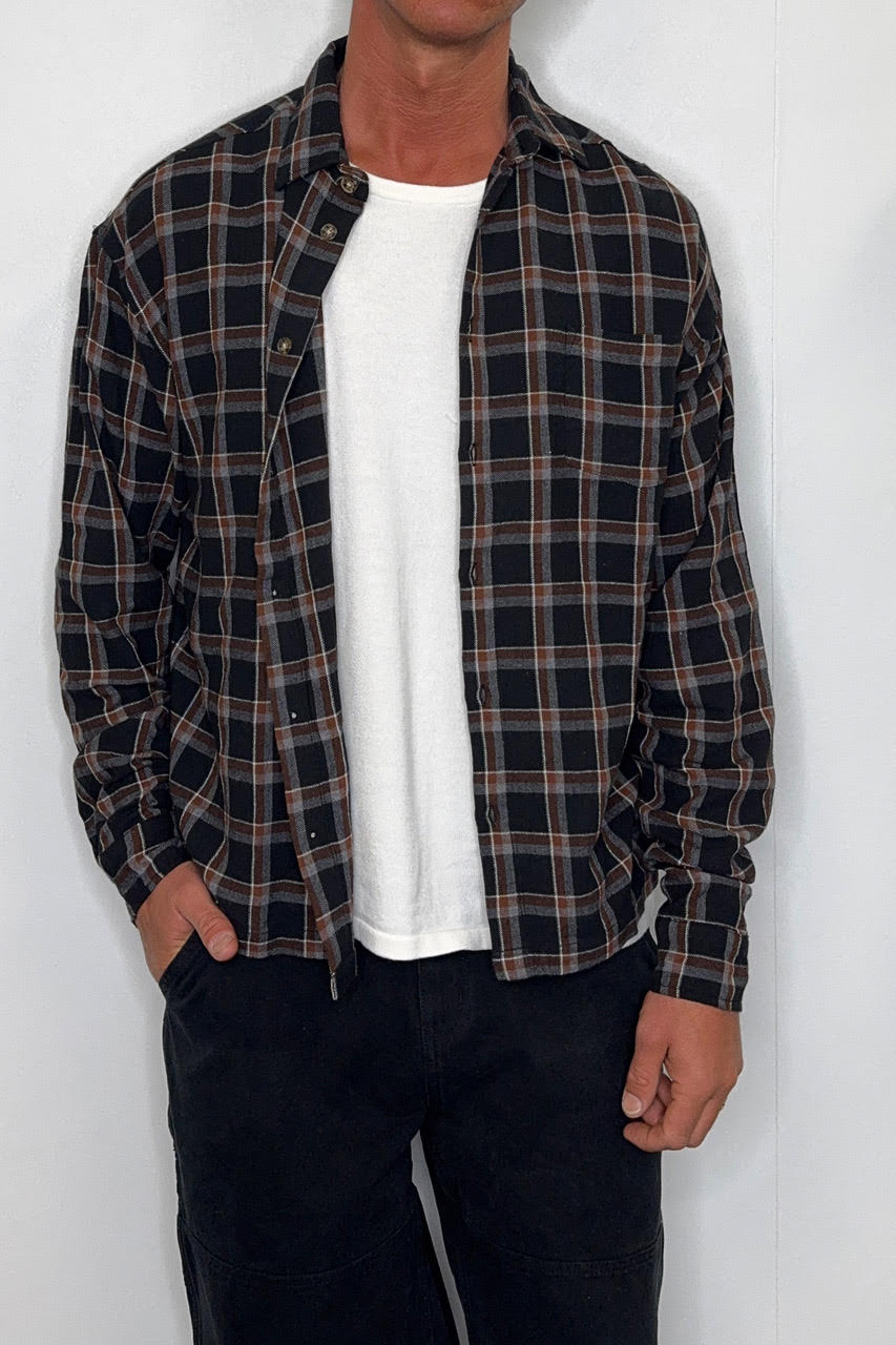 Brooklyn Check Shirt Black