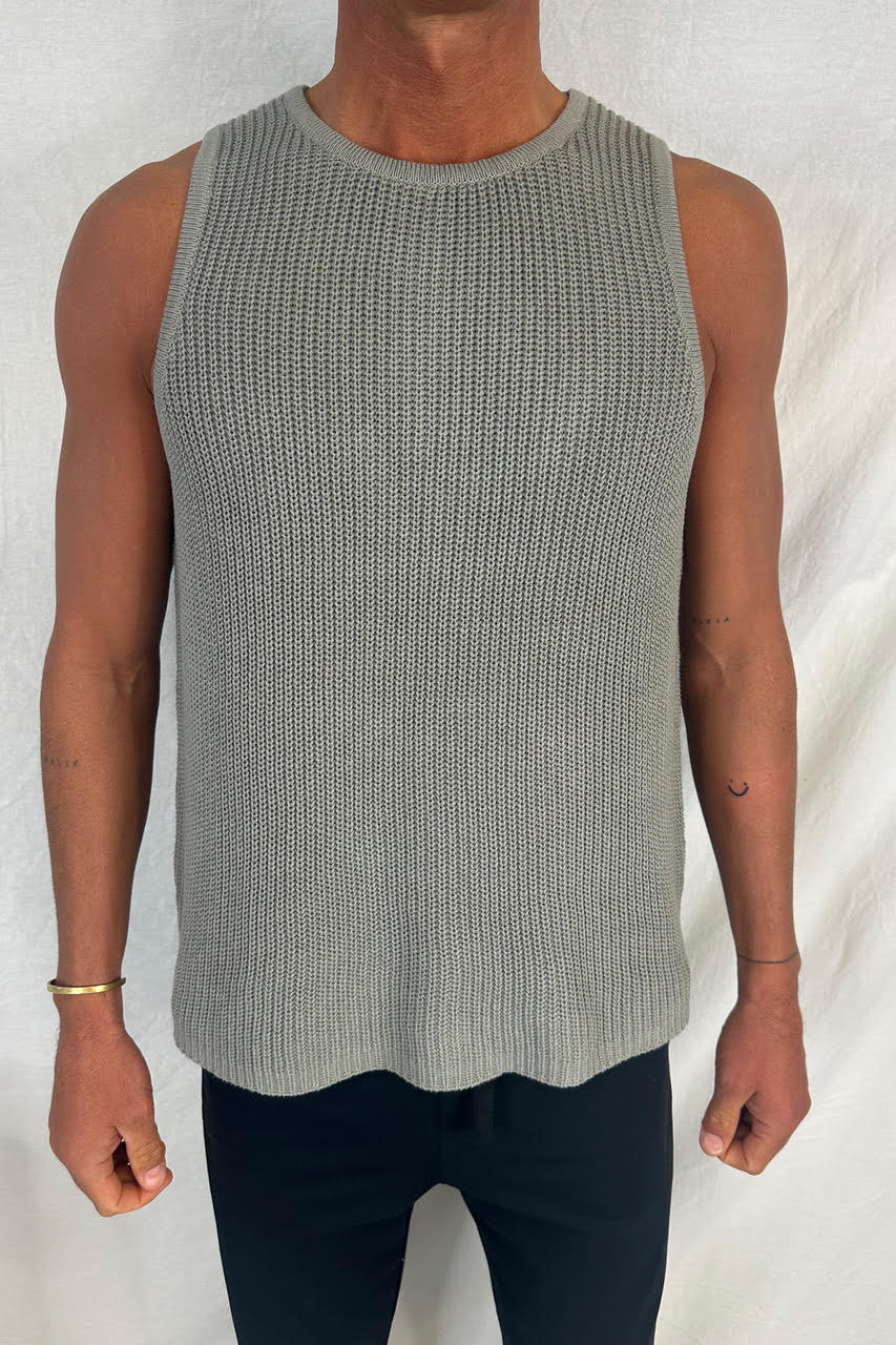 NTH Chunky Knit Tank Dark Grey