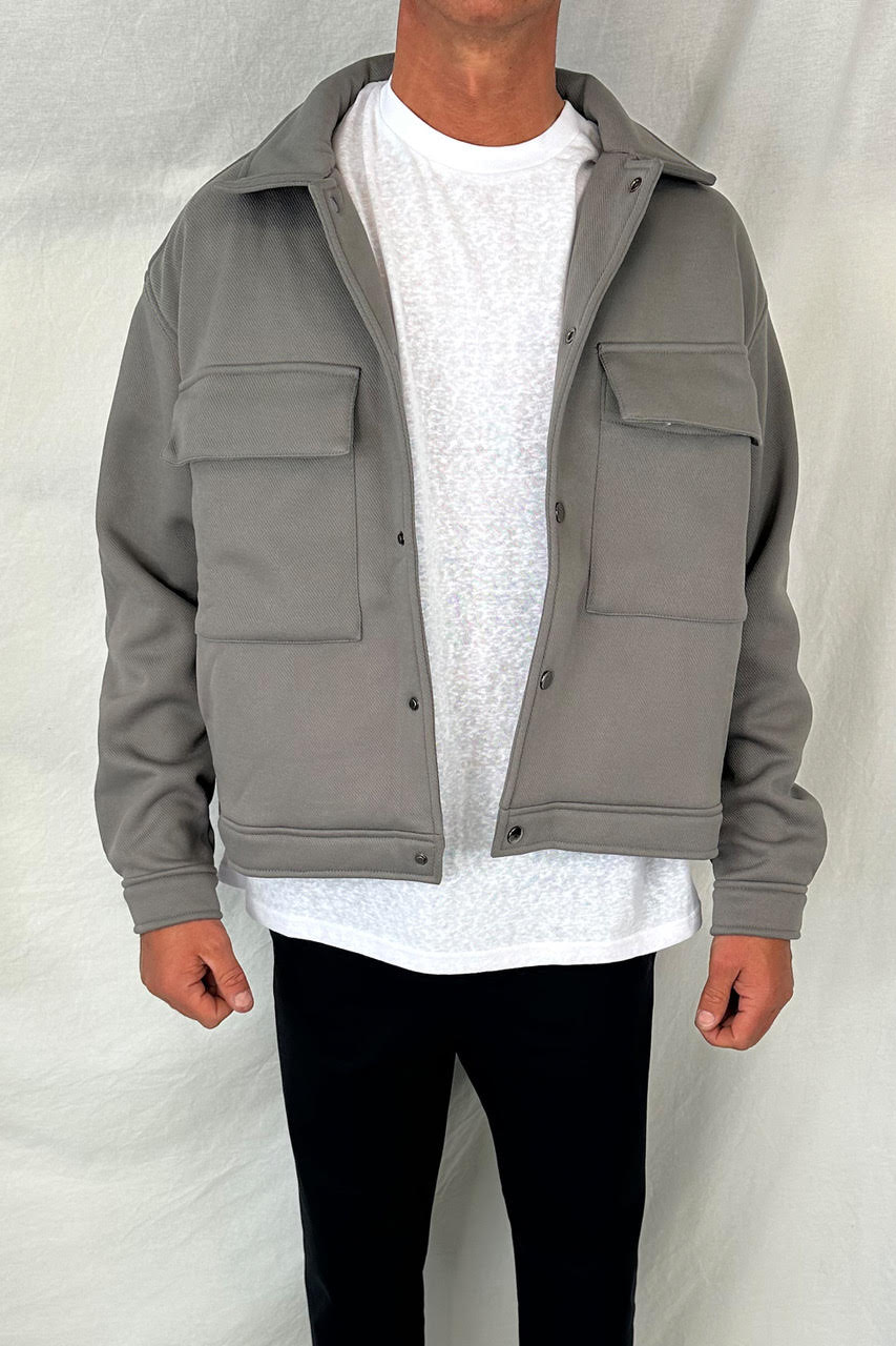 Technical Button Jacket Olive