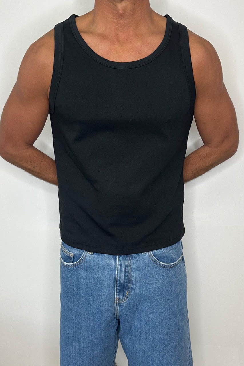 Stretch Fitted Tank Black