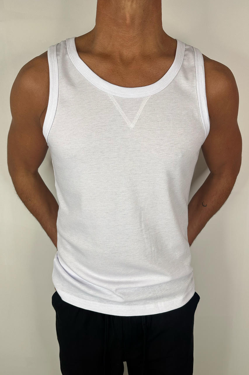 Ruben Fitted Tank White