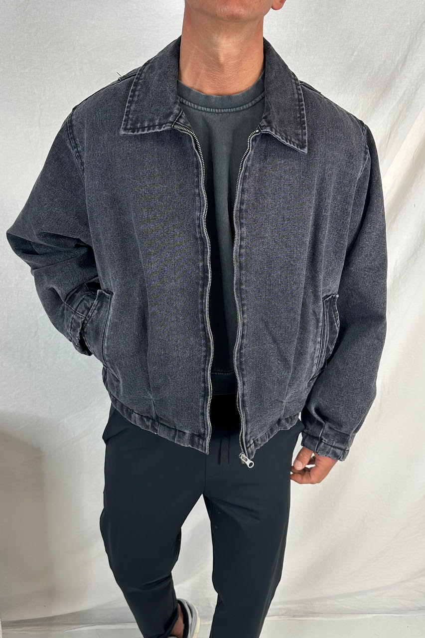 Denim Drop Shoulder Washed Black