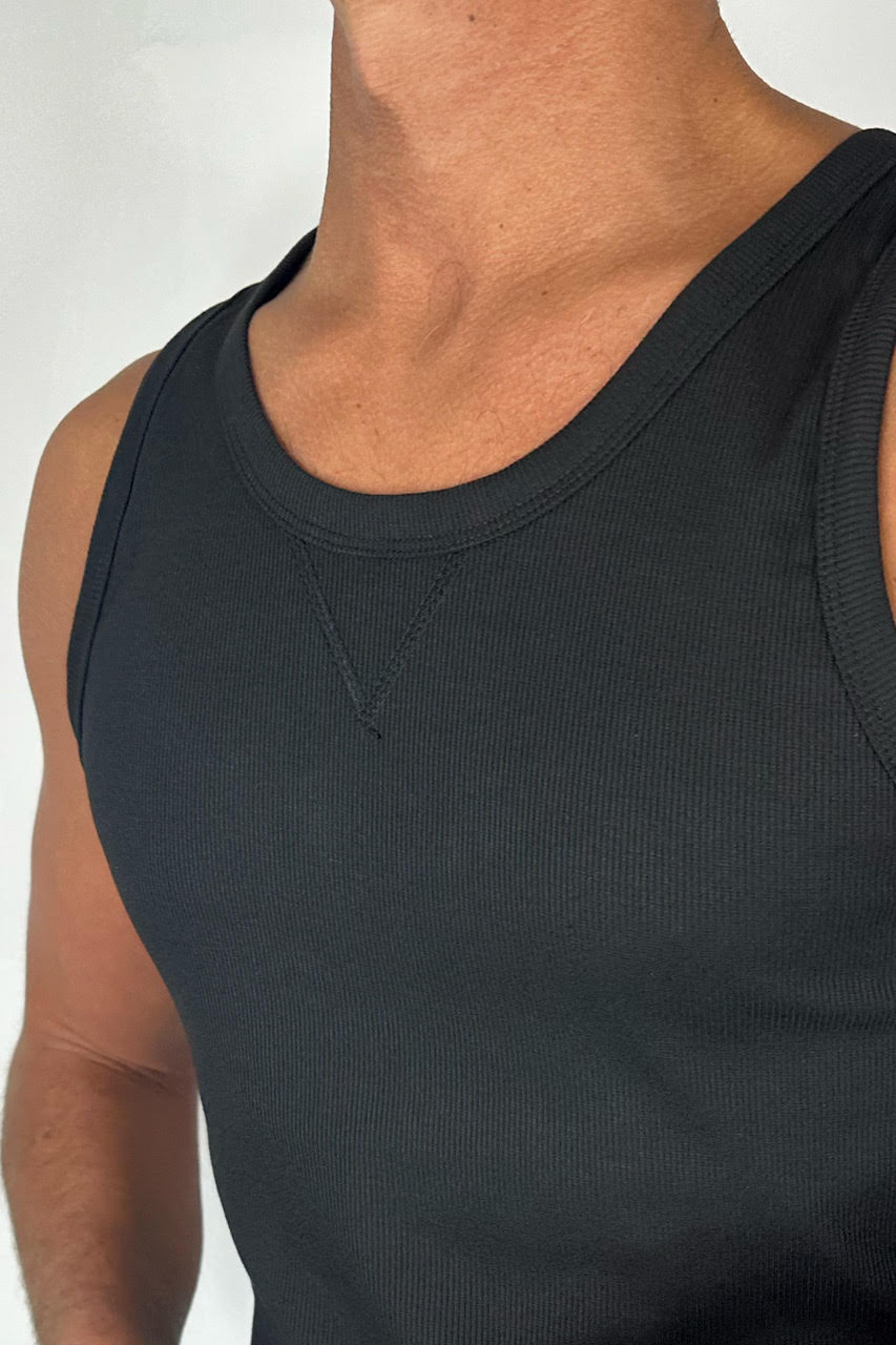 Ruben Fitted Tank Black