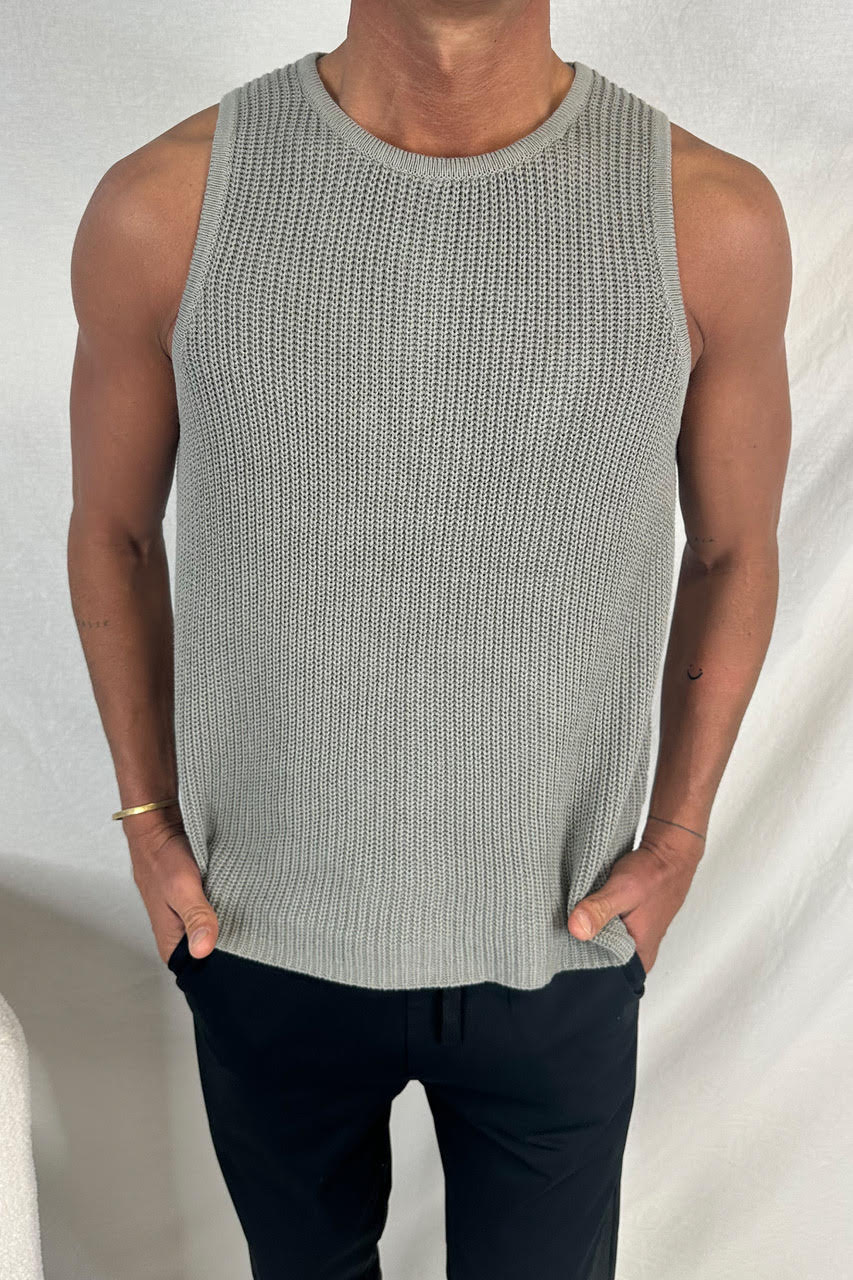 NTH Chunky Knit Tank Dark Grey