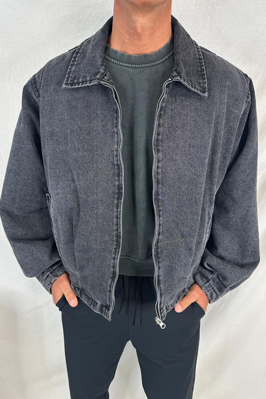 Denim Drop Shoulder Washed Black
