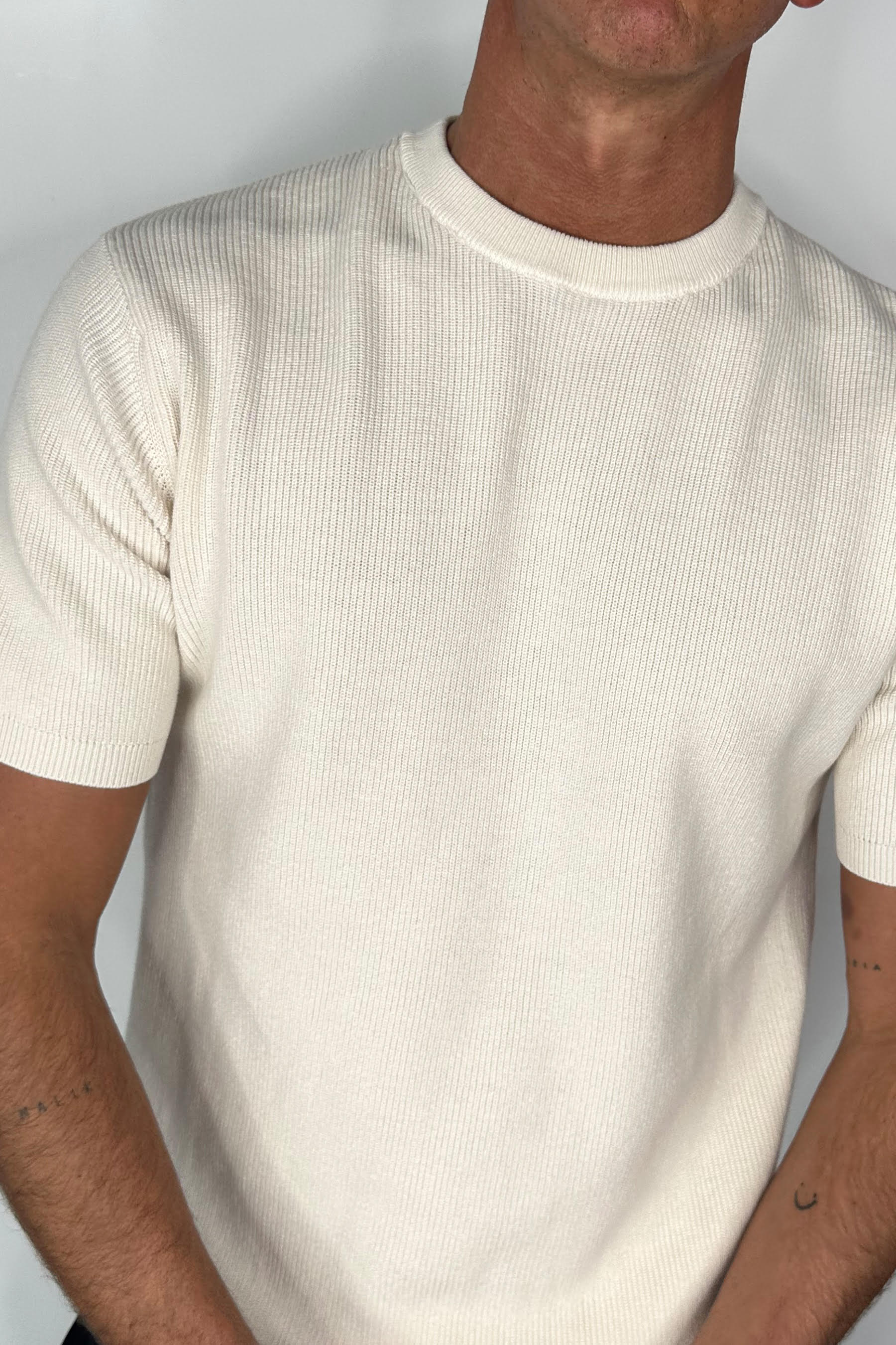 Knitted Crew Neck Tee Pastel
