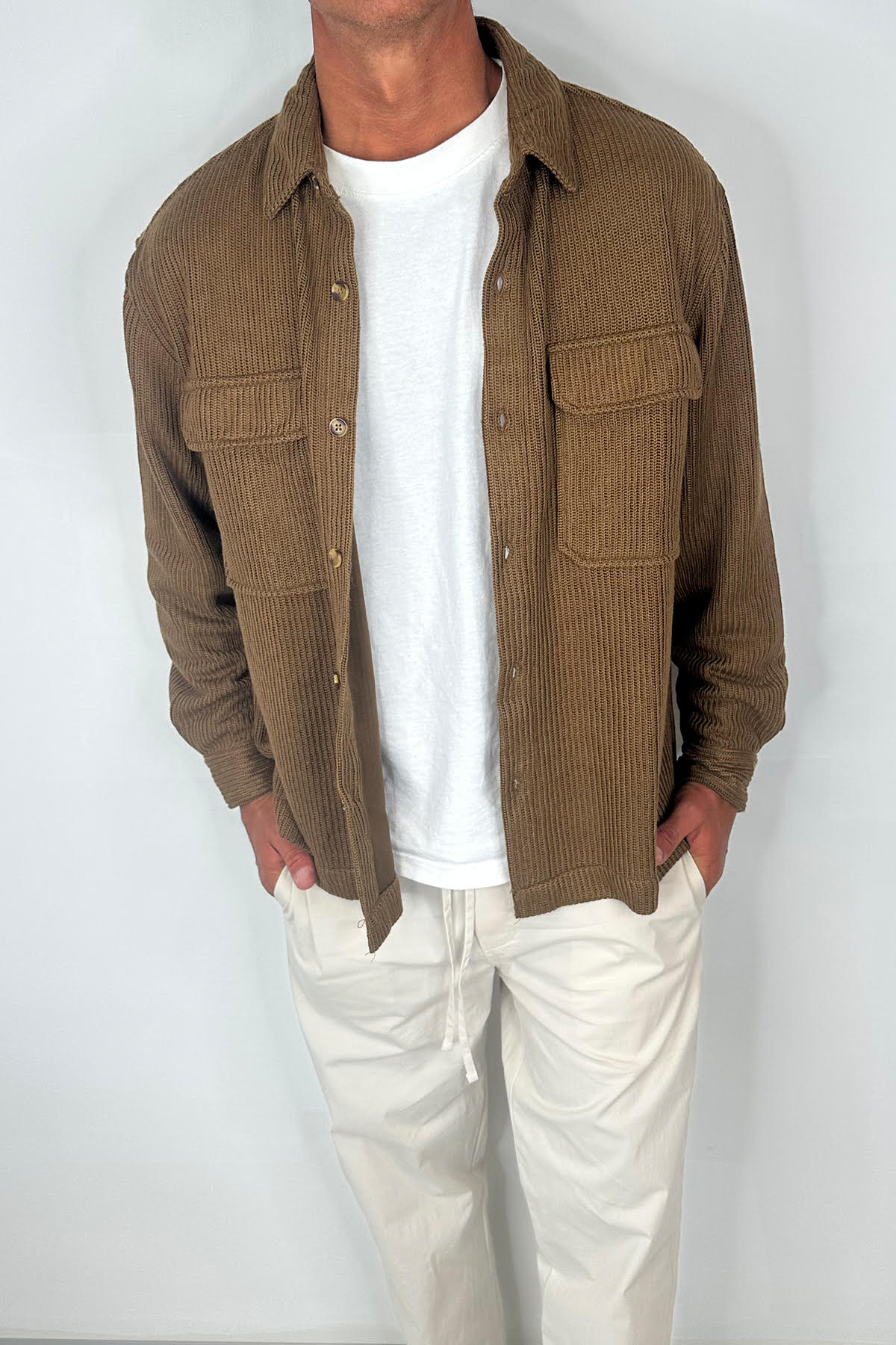 Dion Cord Overshirt Choc