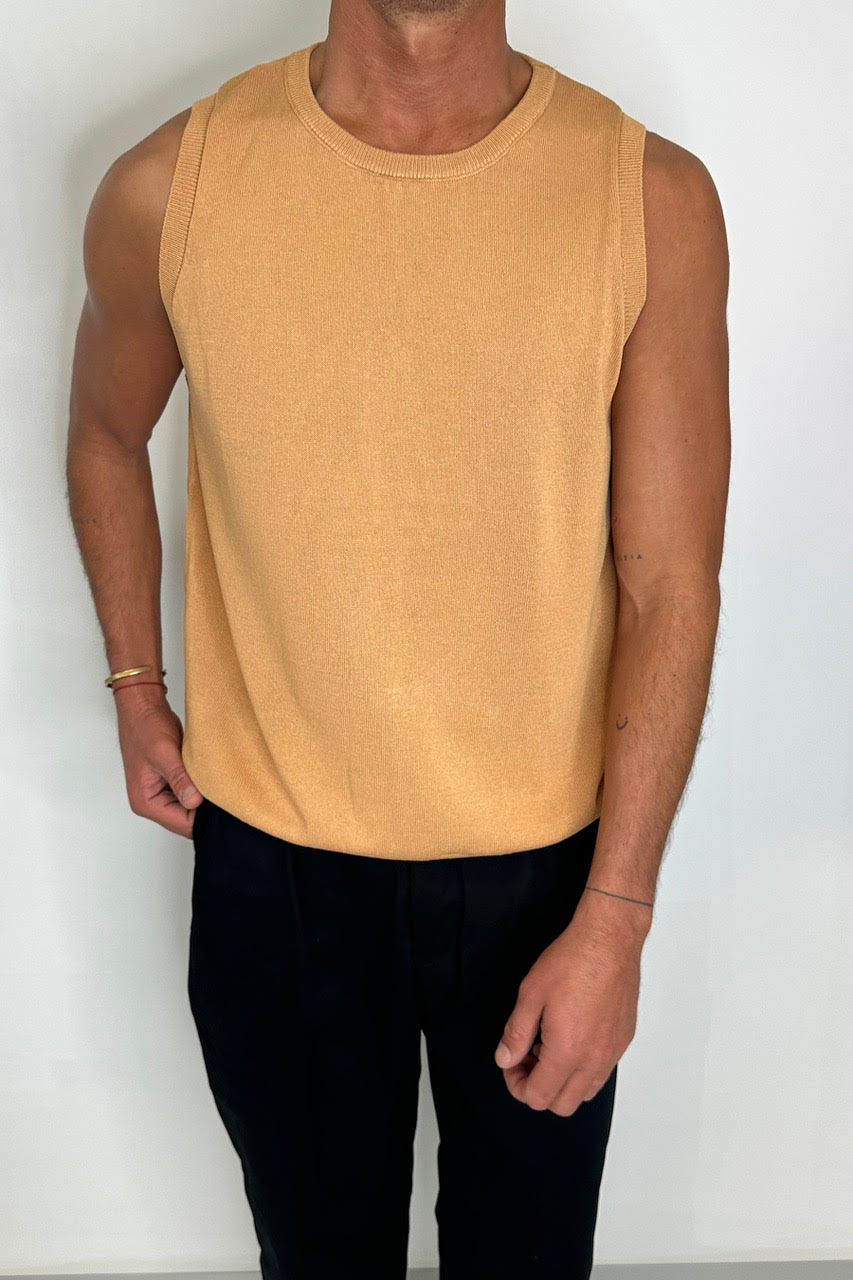 Knitted Crew Tank Rust