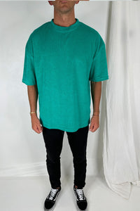 Terry Towelling Tee Green - SALE