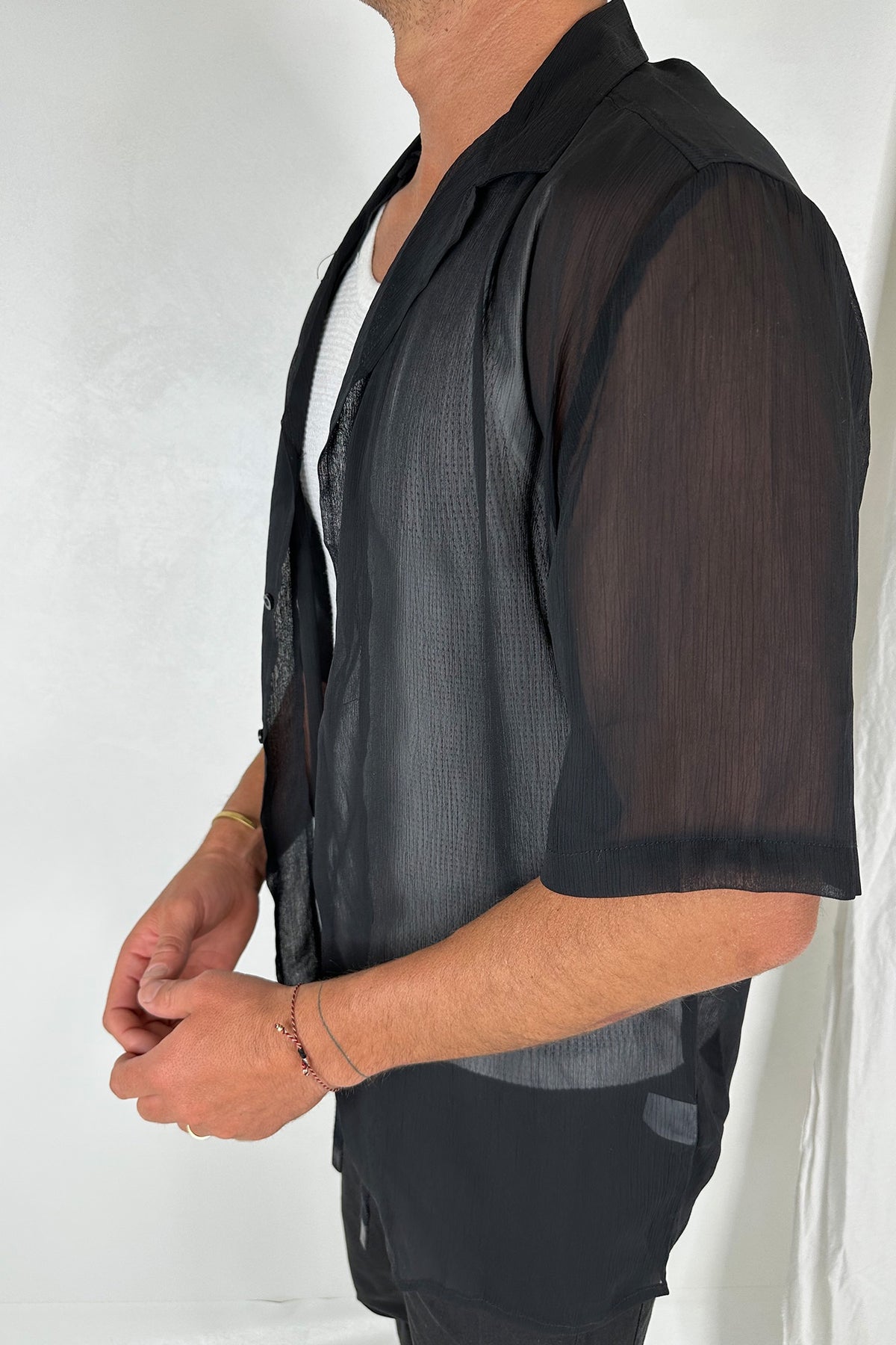 Nick Semi Sheer Shirt Black - SALE