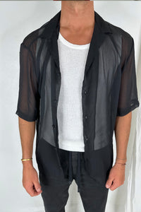 Nick Semi Sheer Shirt Black - SALE