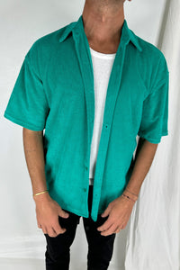 Terry Towelling Shirt Green - SALE