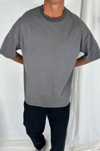 Salv Washed Crew Neck Tee Charcoal