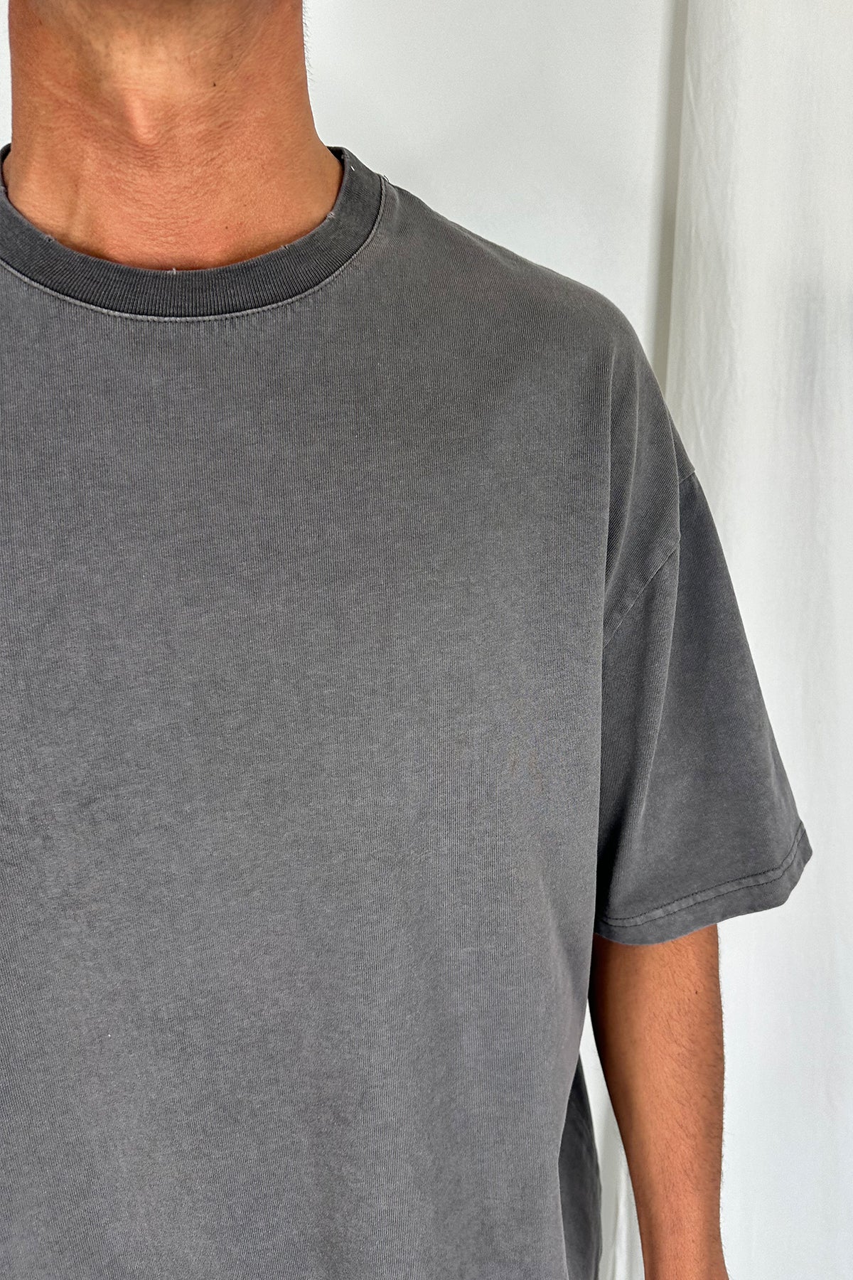 Salv Washed Crew Neck Tee Charcoal