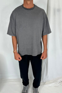 Salv Washed Crew Neck Tee Charcoal