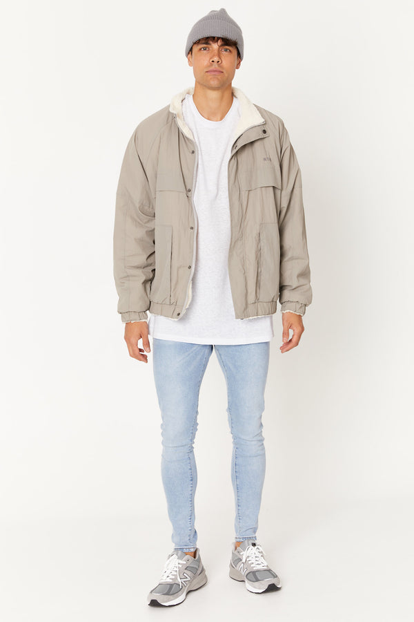 NTH Sherpa Lined Windbreaker Taupe