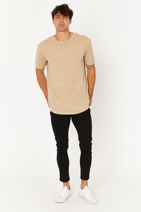 Robin Curved Tee Tan