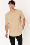 Robin Curved Tee Tan