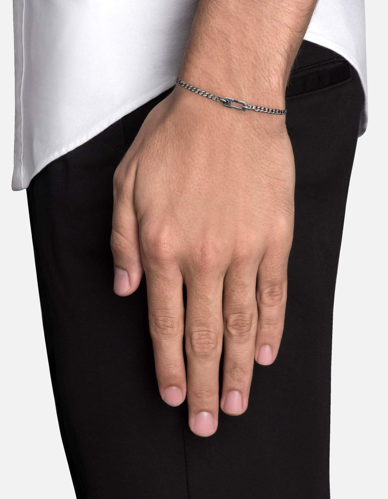 Miansai Annex Cuban Chain Bracelet Matte Sterling Silver