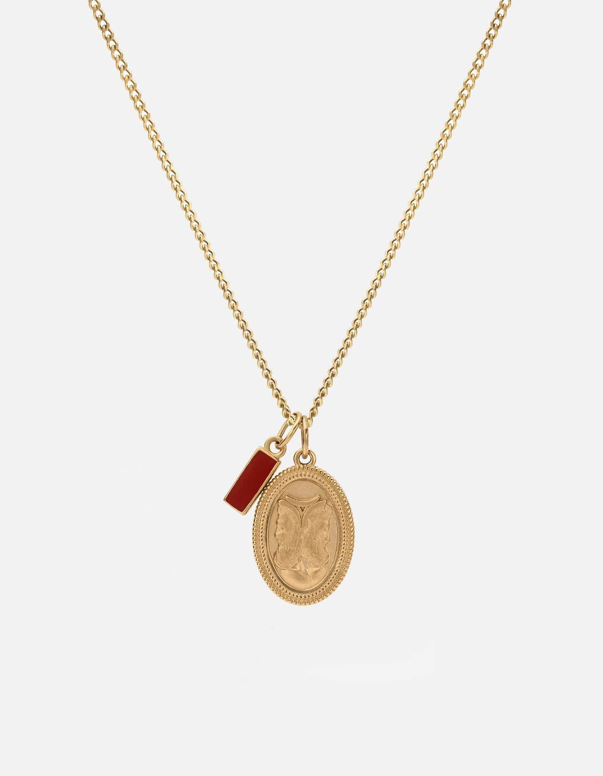 Miansai Entrata Pendant Necklace Gold Vermeil/Red